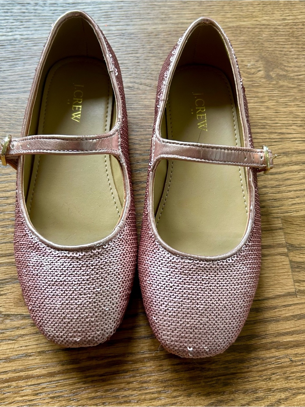 J. Crew Factory Girls' Rose Pink Sequin Mary Jane Shoes